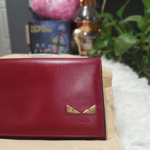 FENDI monster authentic long wallet; Excellent condition red and black leather - Picture 7 of 13